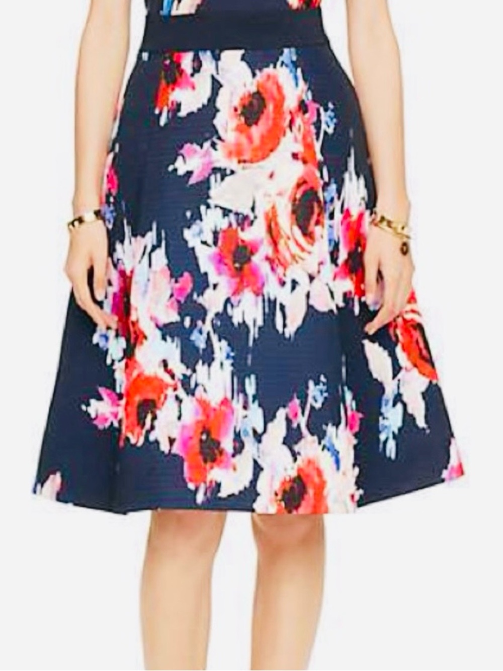 Kate Spade New York Hazy Floral Skirt Textured Pleated Fit & Flare Size 2 NWOT